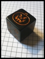 Dice : Dice - 6D - Halloween Dice With Jack-O-Lantern Face Balck and Orange